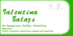 valentina balazs business card